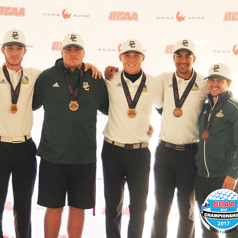 DC men’s golf team winning bronze at the OCAA golf championship