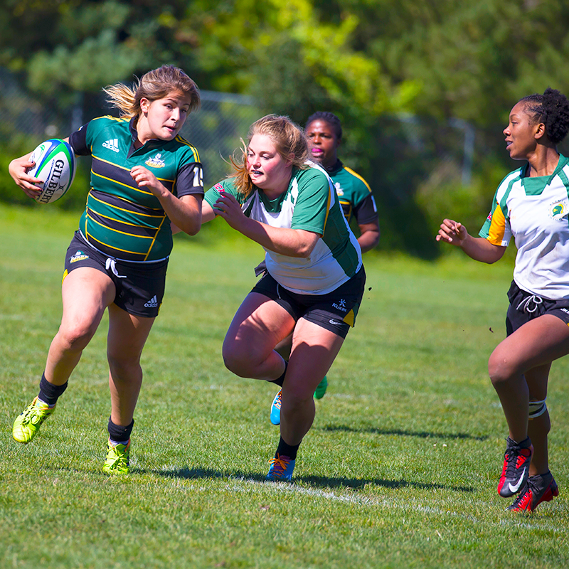 The women’s rugby team played its first OCAA sevens match and earned the team’s first conference victory later in the season.