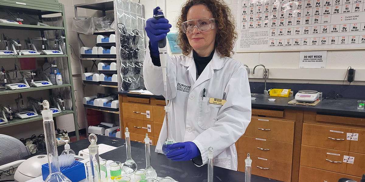 Sanja Lukic prepares an experiment in one of DC's labs.