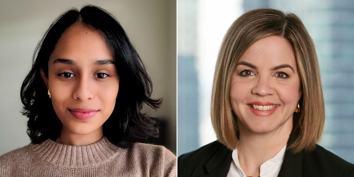 A photo of DC student Annandi Diaram and DC Alumni Michelle Long.