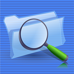 folder and magnifying glass