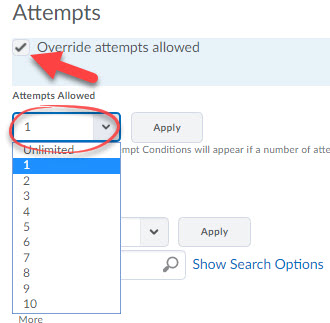 attempts allowed settings