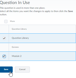 question in use dialogue box