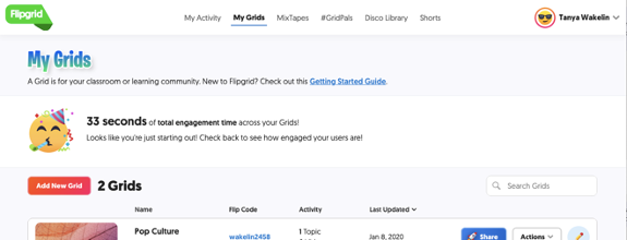 FlipGrid Add New Grid