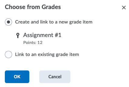 New Assignment Create and Edit Experience - Create and link to a new grade item