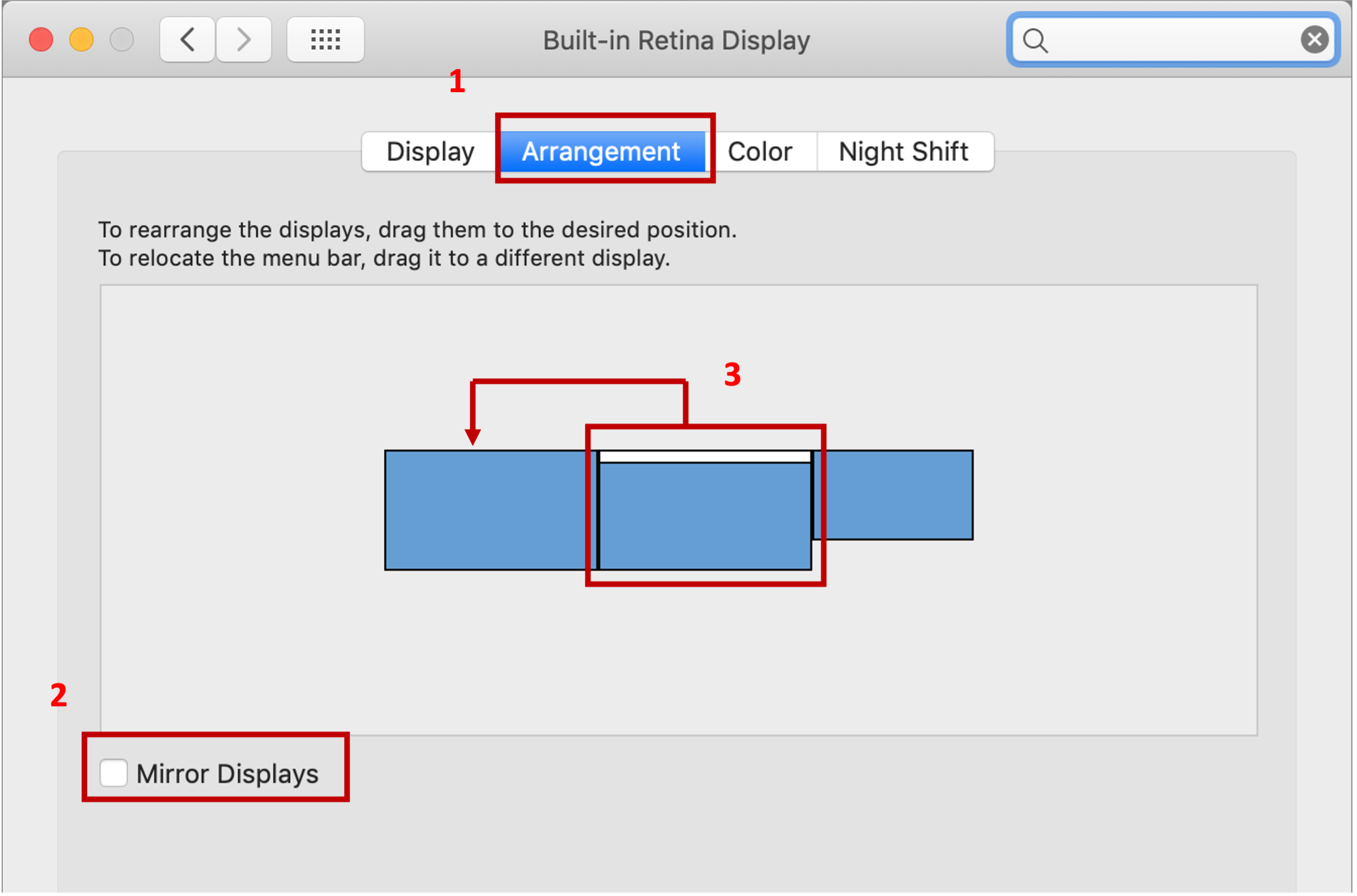 Mac Display Arrangement Mirroring Laptop to Logitech