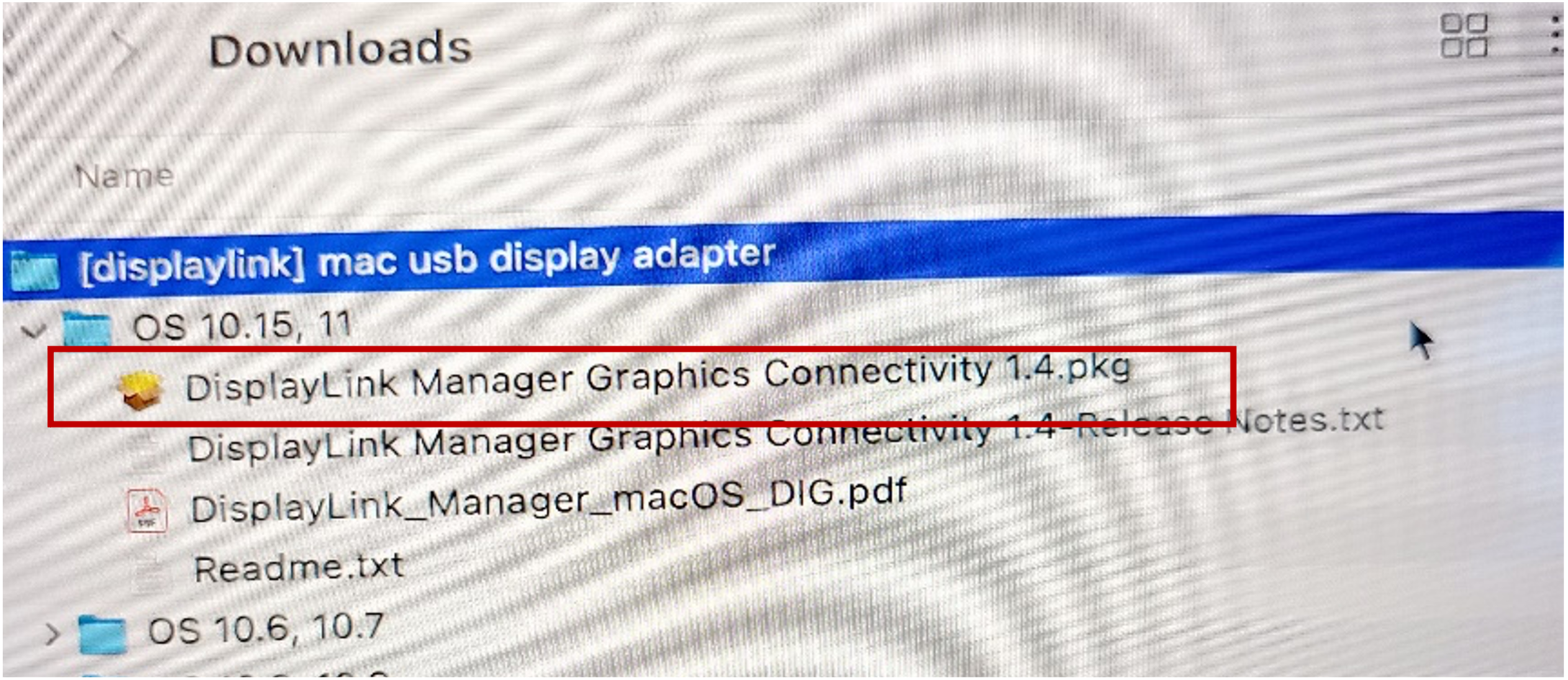 Mac select DisplayLink Manager Graphics Connectivity Install Driver