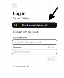 Microsoft Padlet log in page