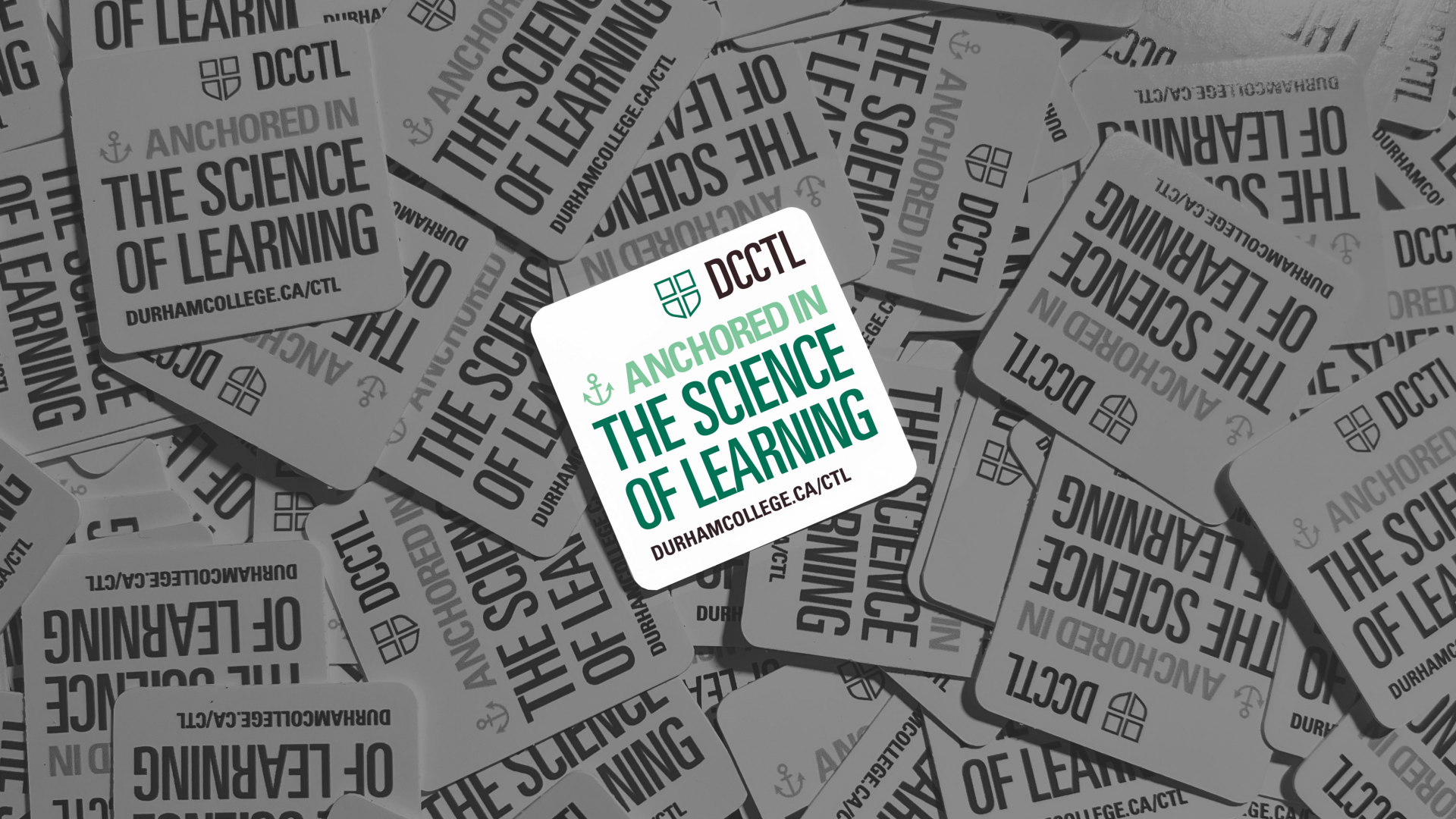 Collage of stickers that say "Anchored in the Science of Learning"