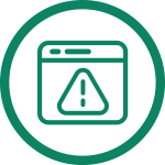 Icon of website with warning icon overlaid on top