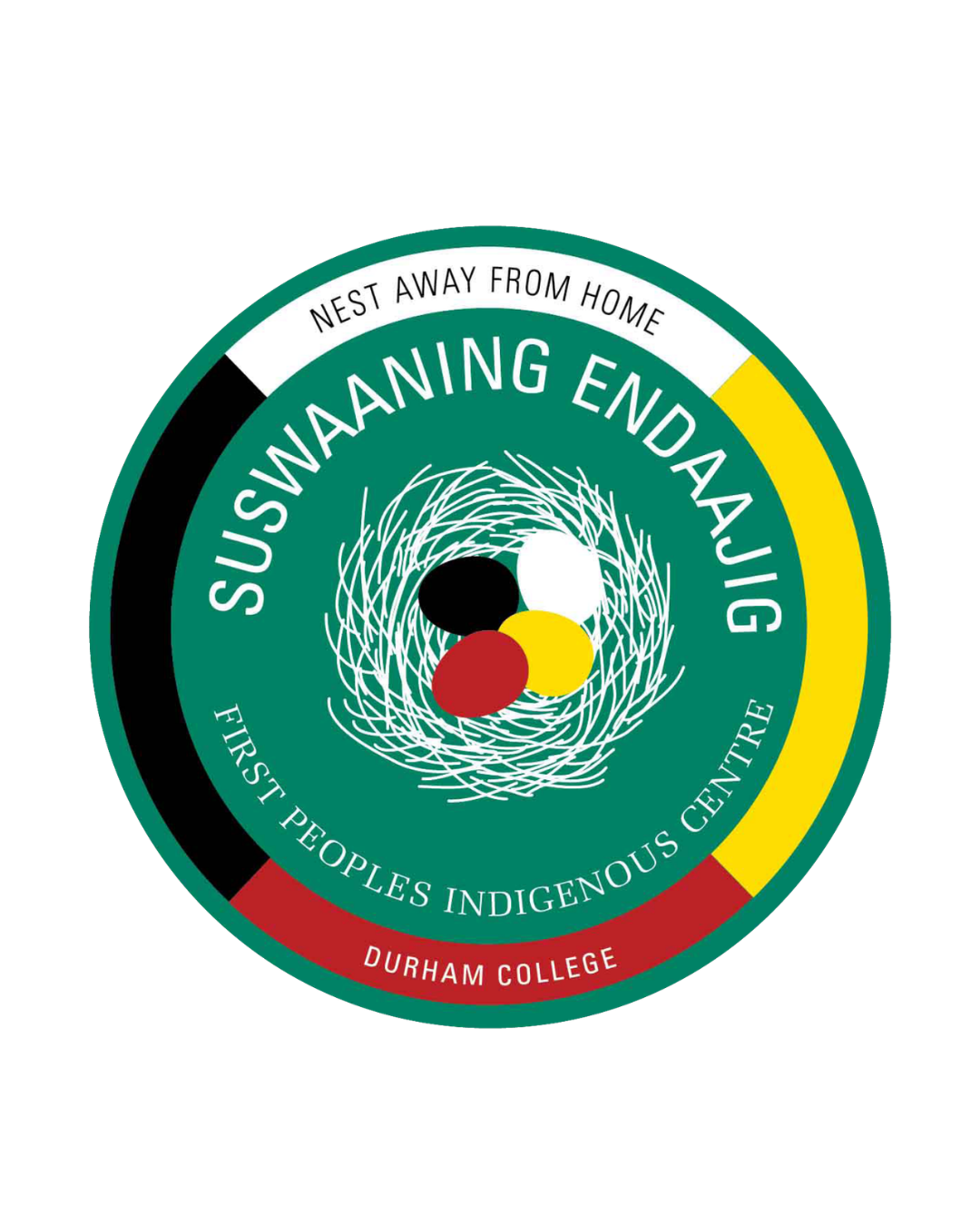 FPIC logo. A nest in the center on a green background with the medicine wheel framing.