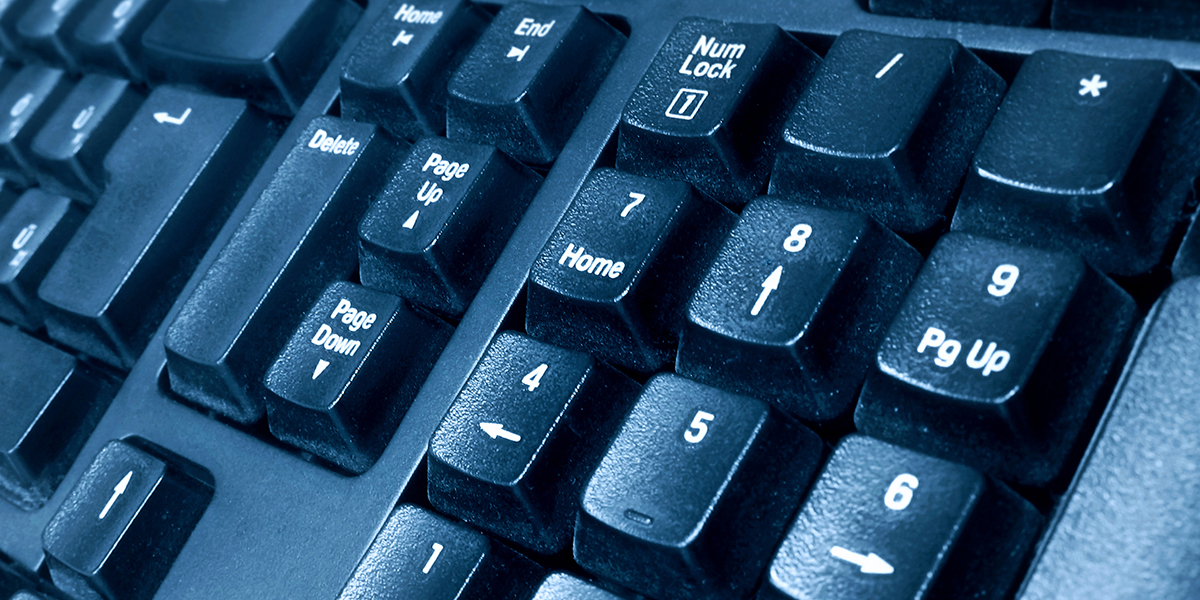 A macro shot of a computer keyboard