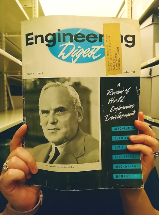 C.D. Howe on the cover of Engineering Digest