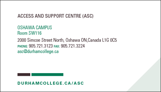 Access and Support Centre Business Card