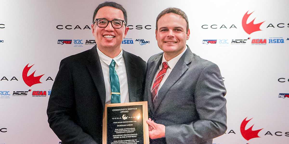Canadian Collegiate Athletic Association honours Durham College with Community Service Award
