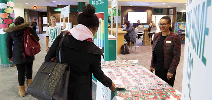 Durham College hands out cookies to students.