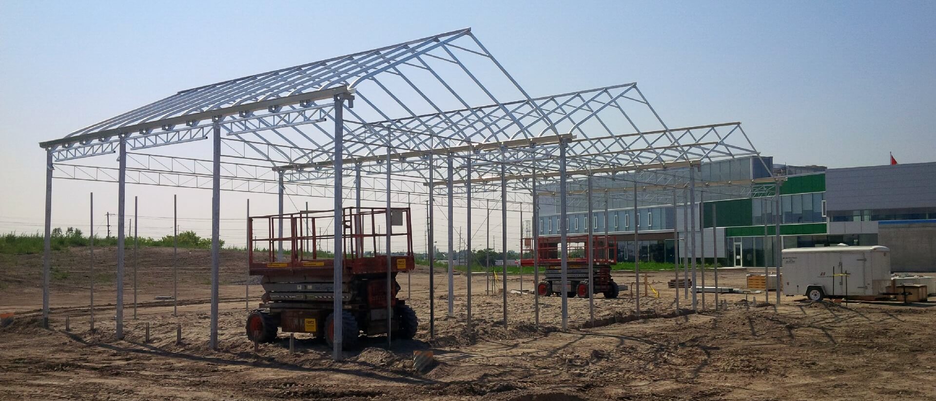 Durham College greenhouse construction at its Centre for Food