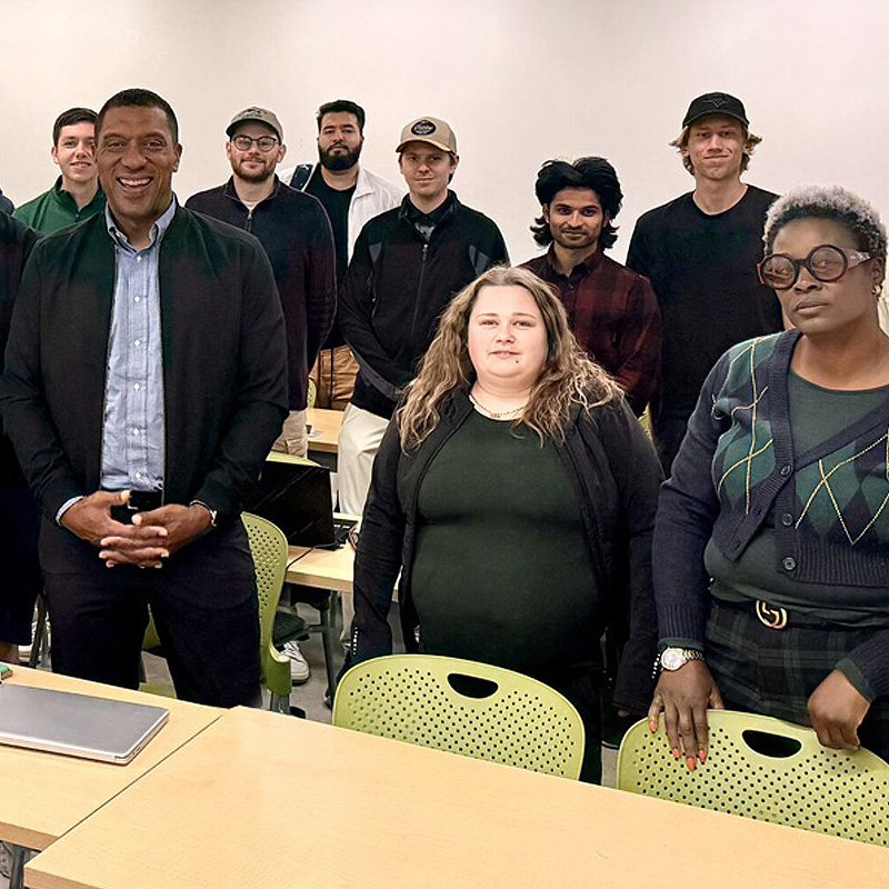 Industry leader Julian Franklin inspires students during class visit