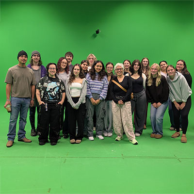 A group of interior decorating students during a visit to the MRC Studio.