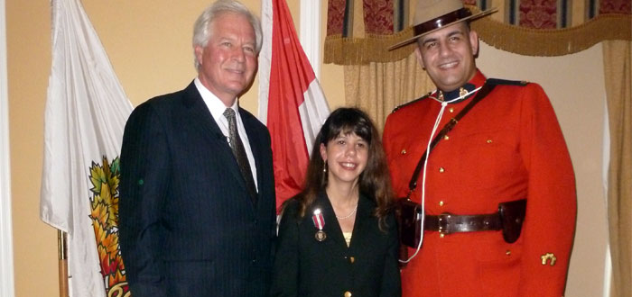 Durham College student Karina Scali received a Queen Elizabeth II Diamond Jubilee Medal for voluntary service to Canada