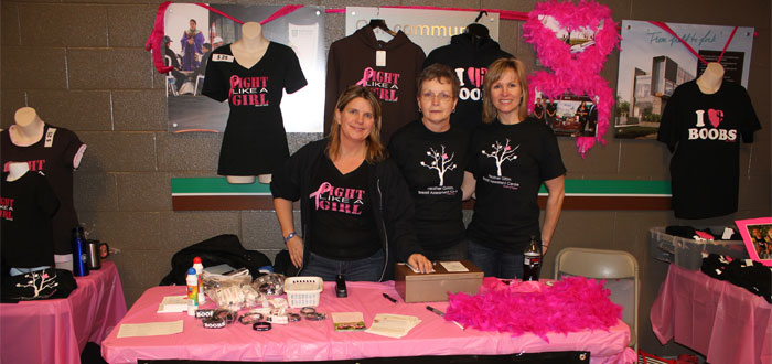 Power of Pink volunteers at Durham College.