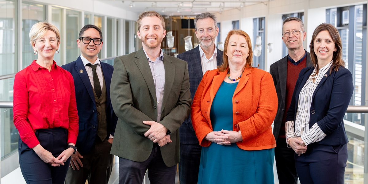 Robin Young, Managing Director, Business and Workforce Development, Corporate Training Services at Durham College and Vicki Nairn, Principal and Vice-Chancellor of UHI with colleagues from both institutions.