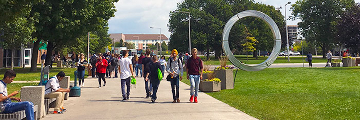 Students at Oshawa campus