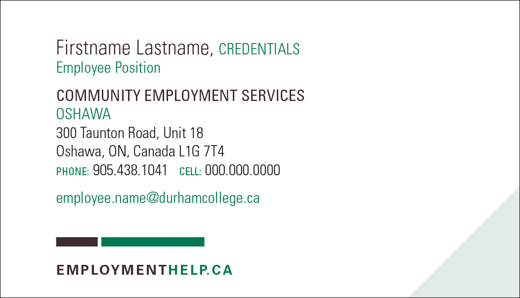 Community Employment Services Business Card