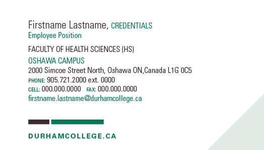 Faculty of Health Sciences  Business Card