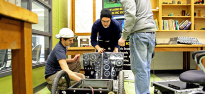 Third-year Mechanical Engineering Technology students Mitchell Soares, Jake Cavan and Matt Gamsby
