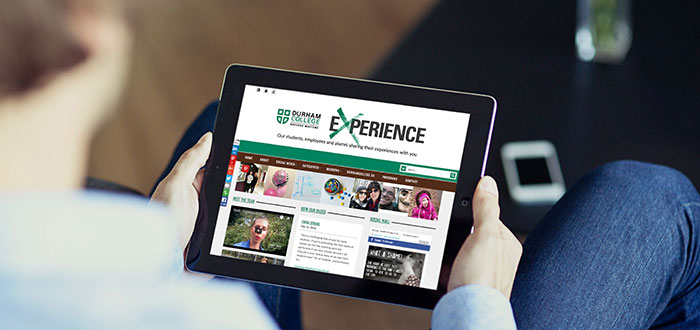 iPad displaying award winning website/publication