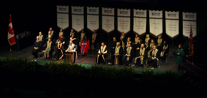 President Don Lovisa addresses graduates at Fall Convocation