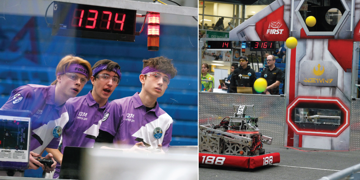 Image for High school students get taste of campus life as DC hosts FIRST® Robotics Competition.