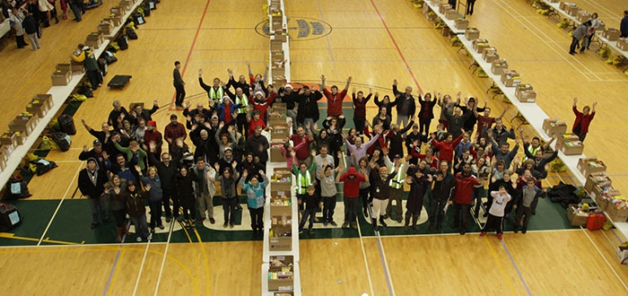 The annual campus Holiday Food Drive participants