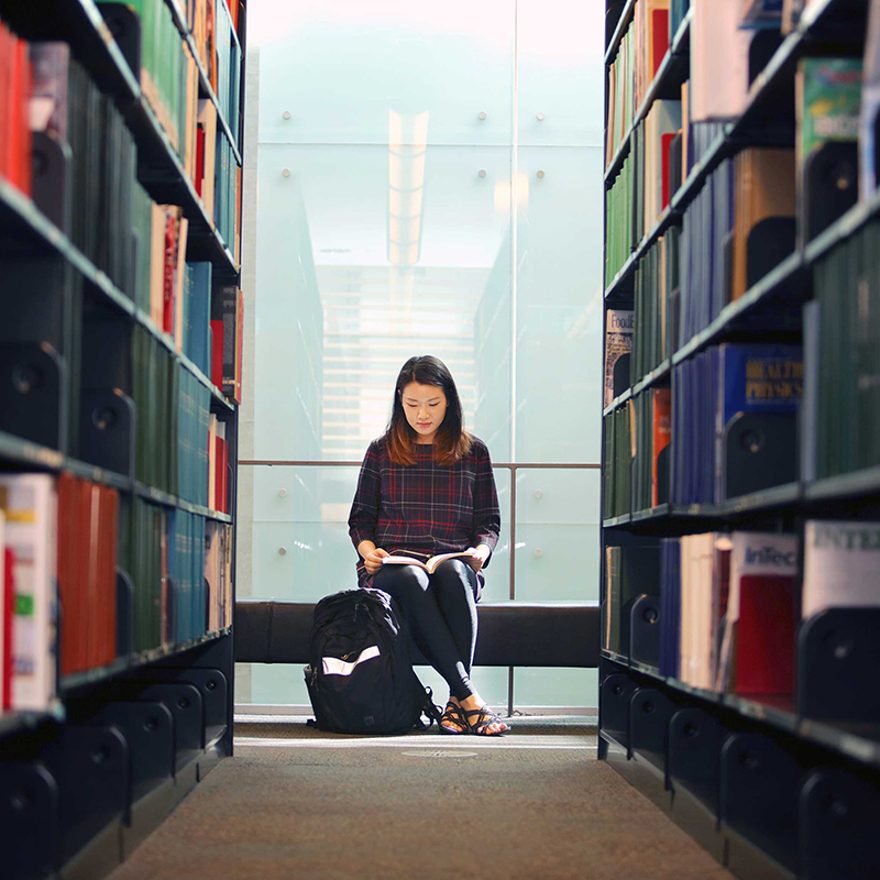DC students utilize the library facilities at DC.
