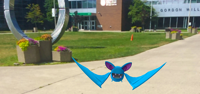 Pokemon in front of DC's Gordon Willey building.