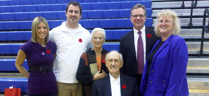 World War II veteran Fred Goddard with his family