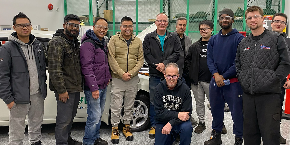 Durham College and Achēv partner to deliver electric vehicle upskilling for Ontario technicians