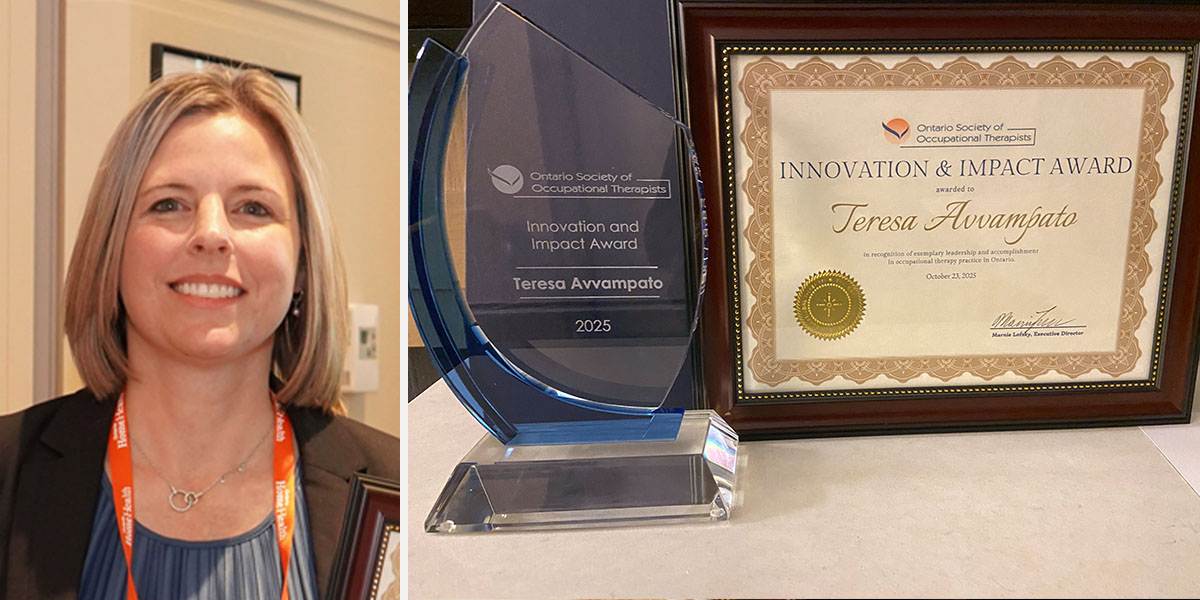 Dr. Teresa Avvampato Health Sciences Faculty Member honoured with OSOT Innovation and Impact Award