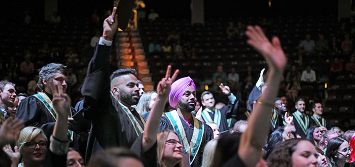 Students at 2016 spring convocation.