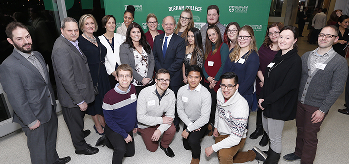 Student meeting donors at Durham College's student donor recognition ceremony.