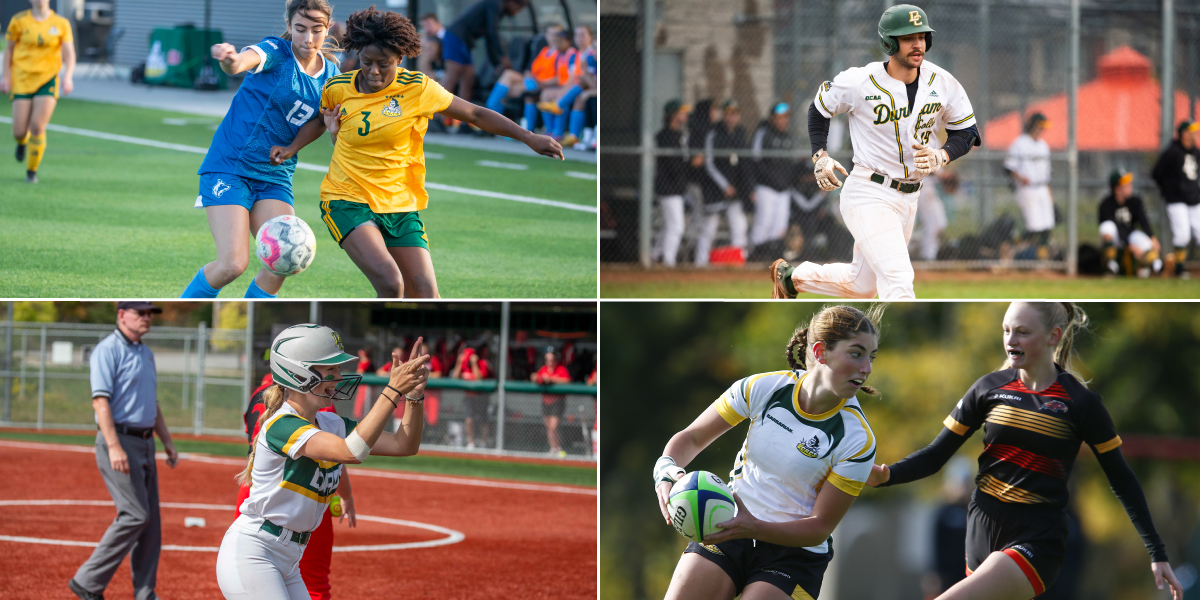 Four DC athletes in action during the fall season.